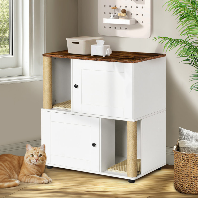 Double Cat Litter Box Enclouse