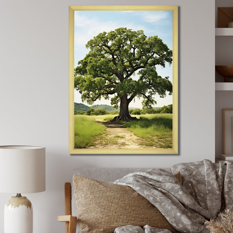 Paysage avec des impressions sur toile, H 32 po x l 16 po x P 1 po, Encadrement doré