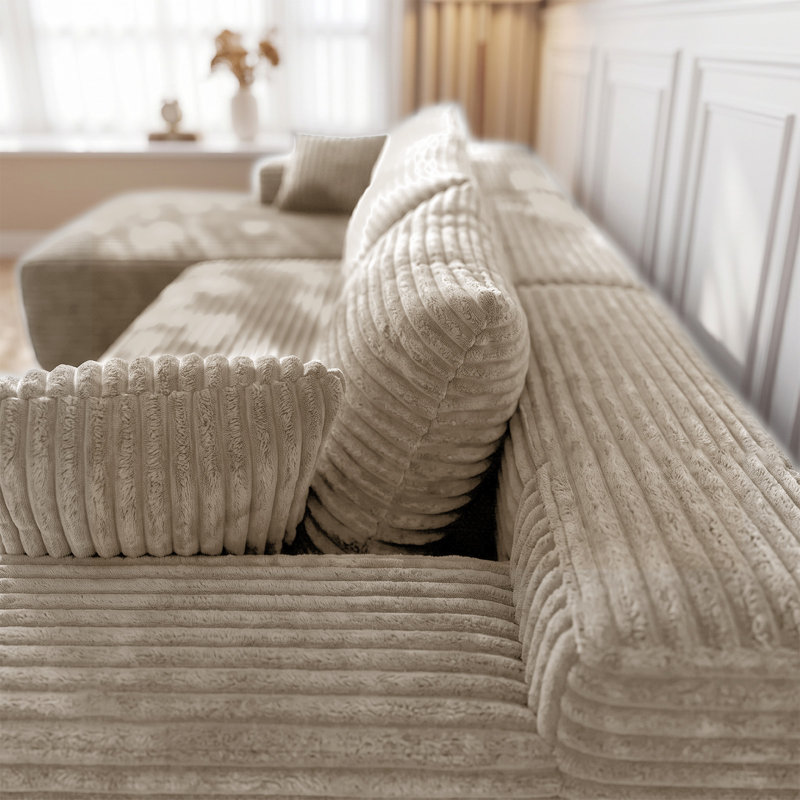 95 " Corduroy Sofa Reclining, Kaki