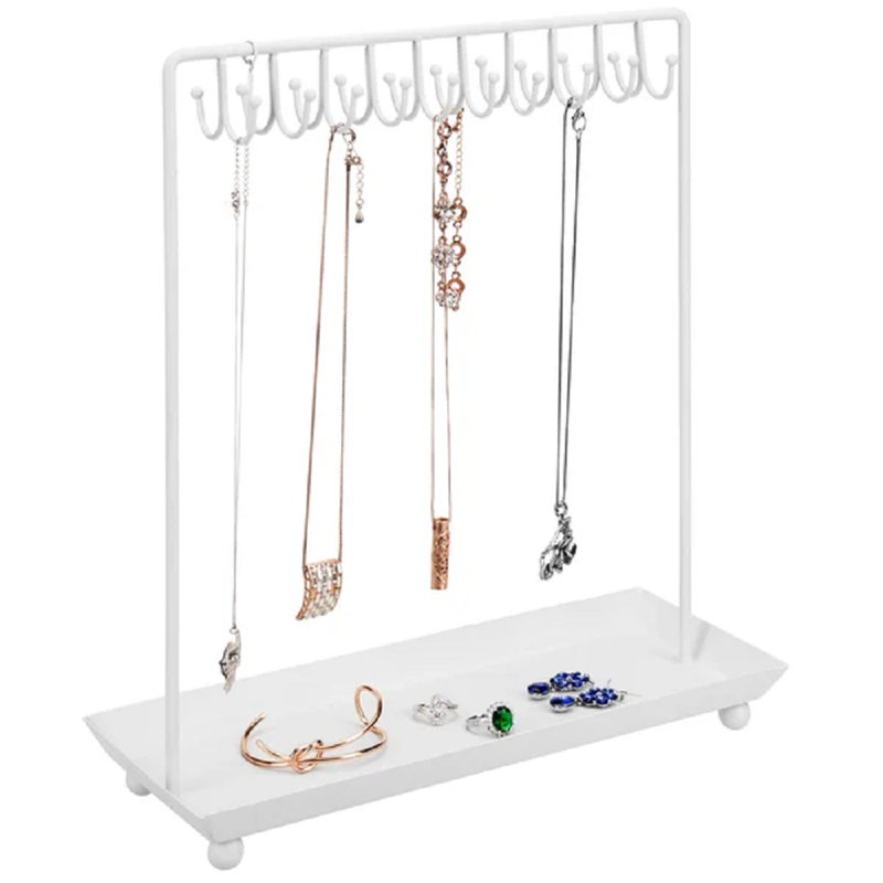 20-Hook Necklace Ring Tray Jewellery Stand