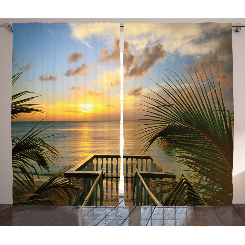 Brandt Semi Sheer Curtain Pair, 54" W x 84" L