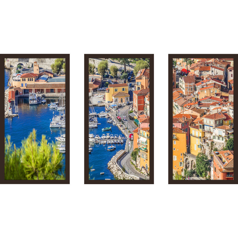 French Riviera - ensemble de 3 reproductions de photos sur acrylique, H 25,5 po x l 40,5 po x P 1 po
