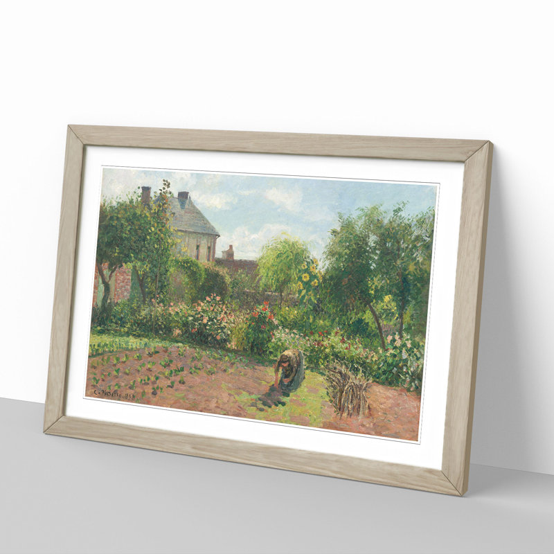 Garden at Eragny by Camille Pissarro - Framed Print, 48cm H x 65cm W x 2cm D, Oak Framed