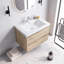Meuble-lavabo suspendu en mélamine de bois de 75 cm (29,53 po) avec portes à fermeture amortie et lavabo intégré en résine, entièrement assemblé.-136089314-137789028-137791037