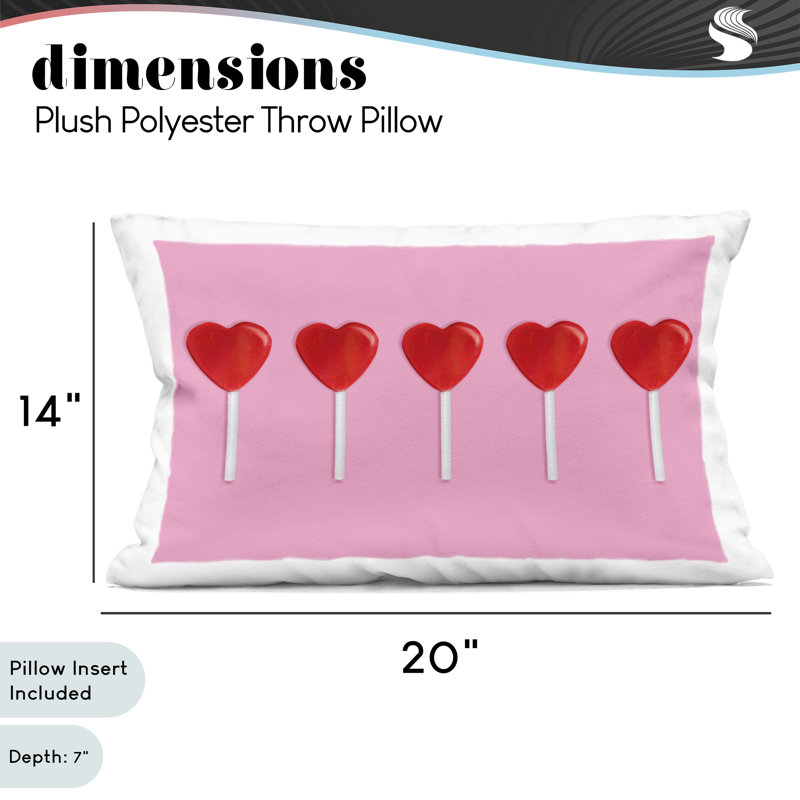 Coussin décoratif Valentine's Heart Pops, imprimé par Lish Creative, 14 x 7 x 20