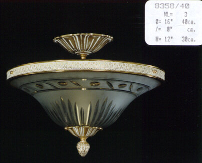 Derouen Glass Semi Flush Mount, Antique Silver