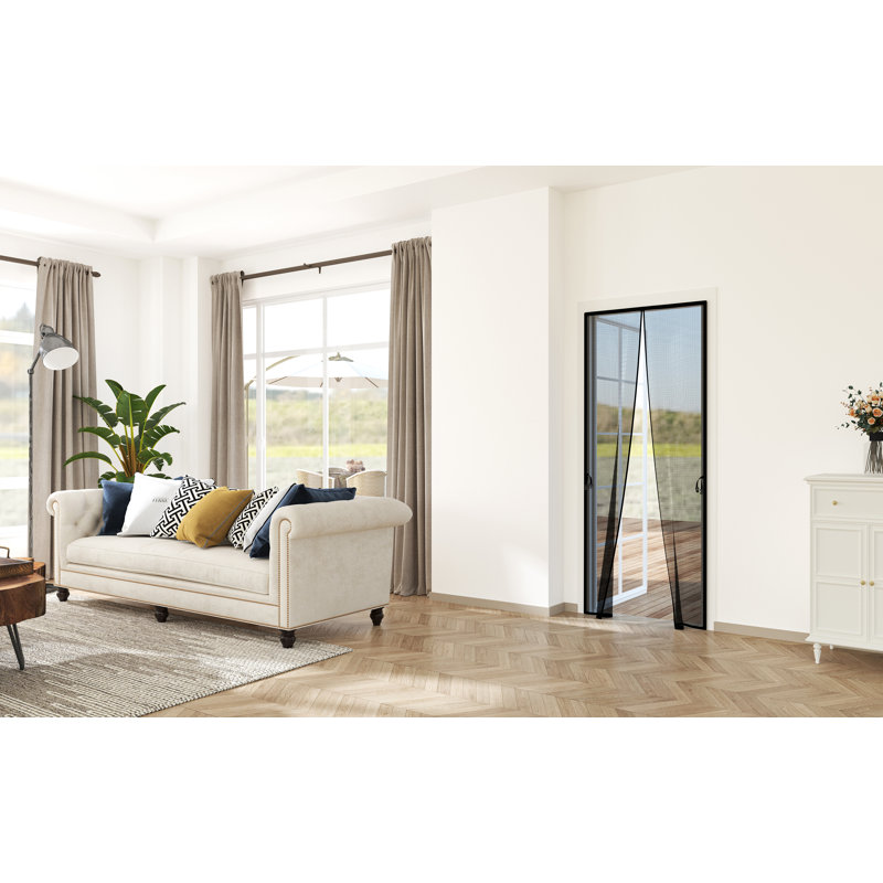 Porte moustiquaire en fibre de polyester magnétique Luxdecor - s'adapte aux dimensions de porte de 38 po x 82 po - taille d'écran 39 po x 83 po