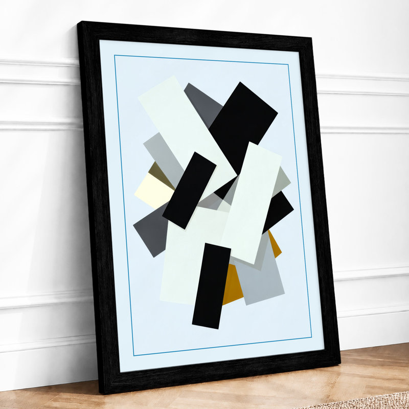 Floating Geometry Geometric - Print, A2 - 59.4 x 42.0 cm, Black