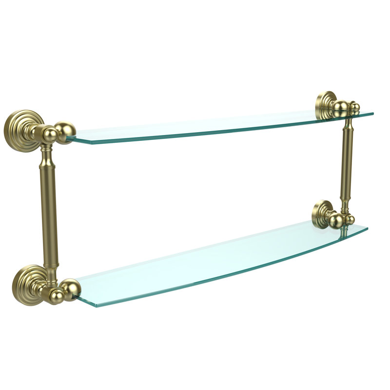 Beresford 2 Piece Tiered Shelf, 28" W x 8.5" H, Satin Brass