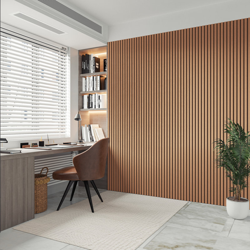 2 panneaux muraux 3D à lattes en acajou clair pour décoration murale en érable clair (paquet de 2 / 31,50 pieds carrés)