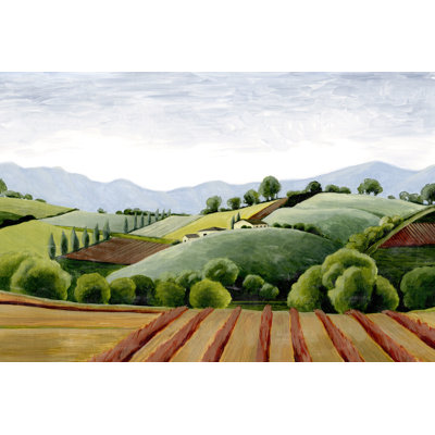 Tuscan Valley Sketch III 1 Piece Wrapped Canvas Painting