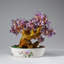 Genuine Amethyst Gemstone Bonsai Tree in Round Ceramic Pot (7")