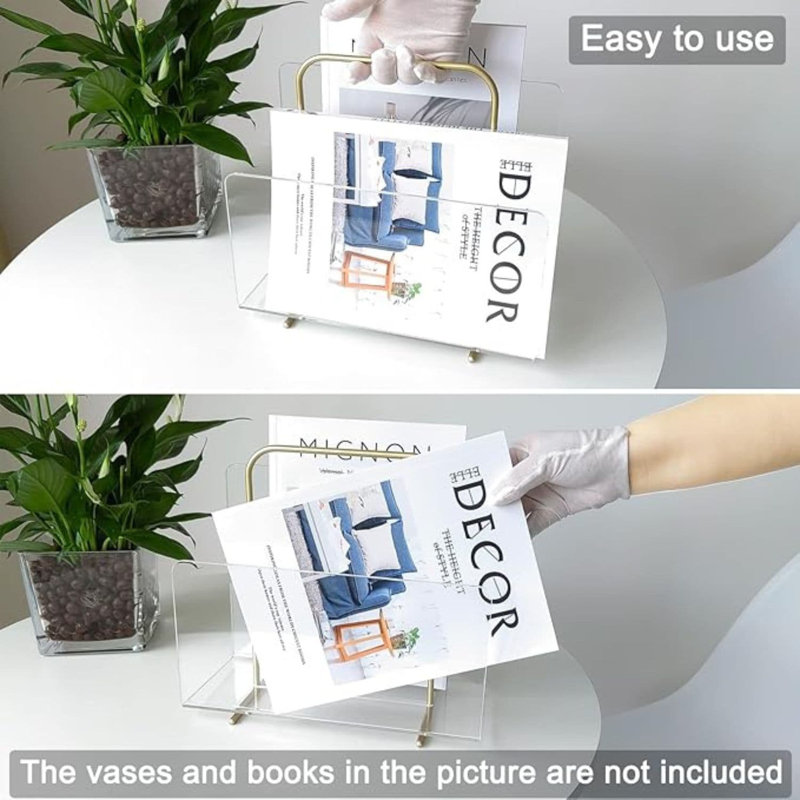 Latitude Run® Clear Acrylic Magazine Holder/Rack | Wayfair