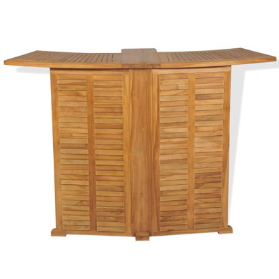 De Luca Wood Folding Outdoor Bar Table With Umbrella Hole , 155cm cm W 53cm cm D
