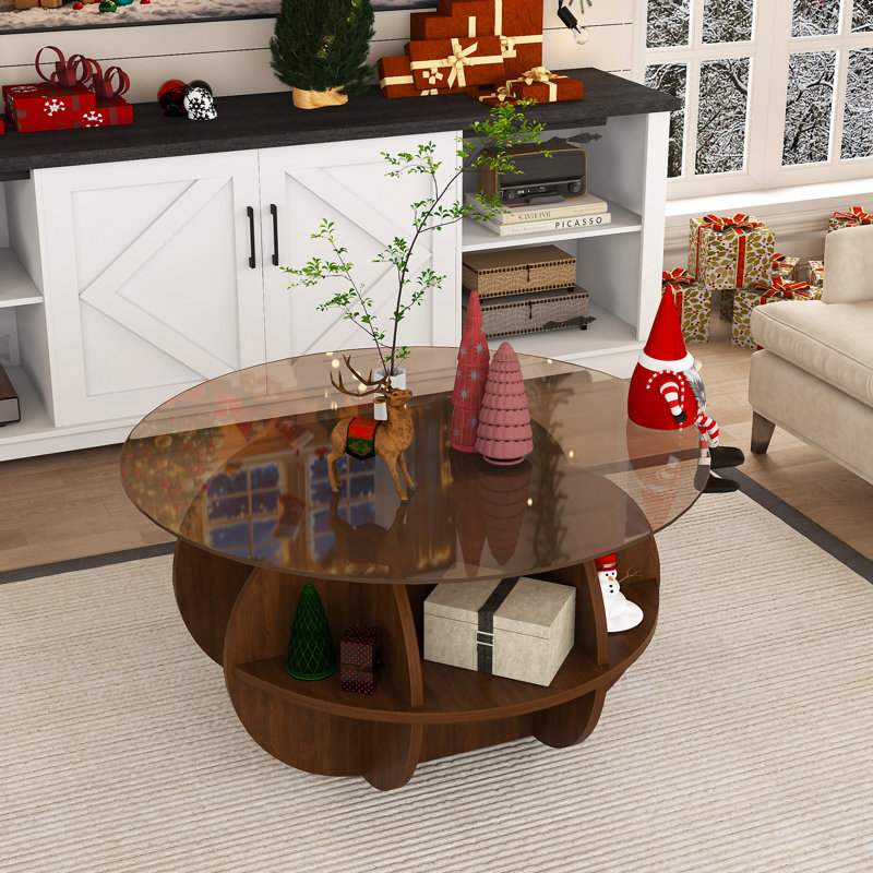 Round Coffee Table With Storage (Only Including Table)