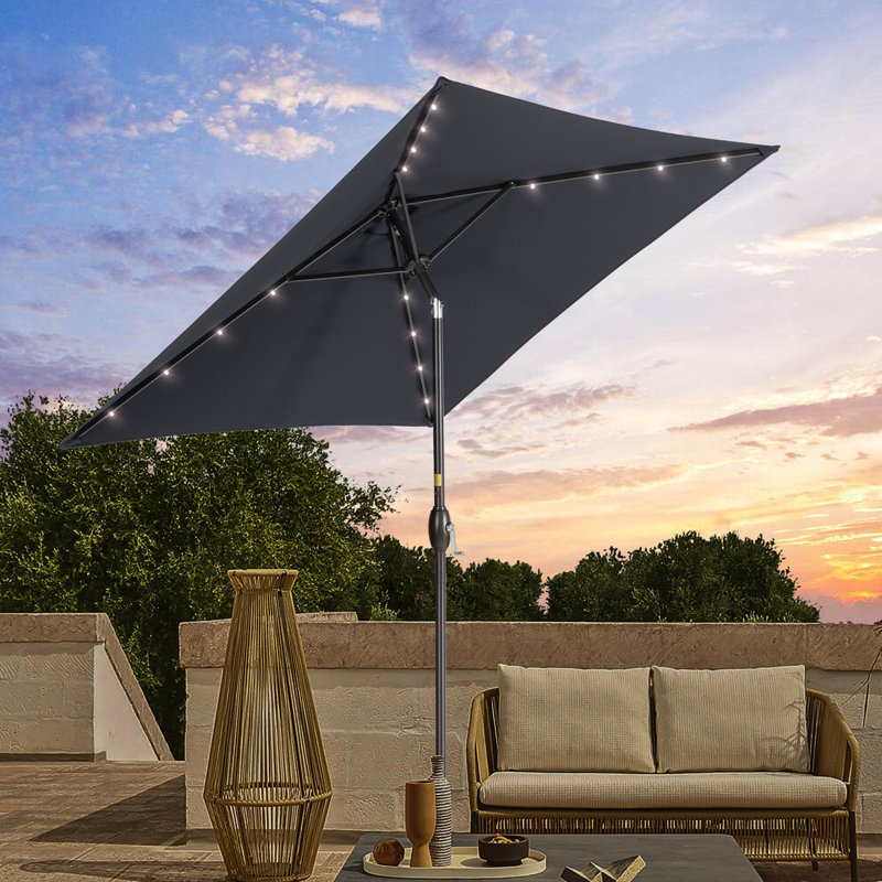 Parasol de marché carré 78 po Rukhsaar, Anthracite