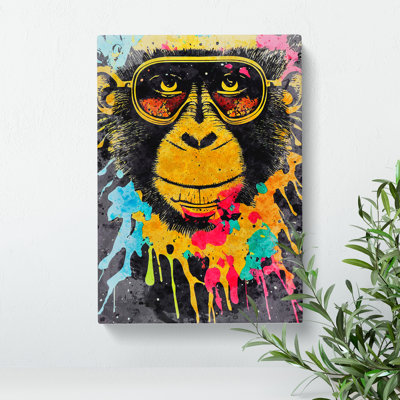 Painted Monkey No.4 Abstract - Wrapped Canvas