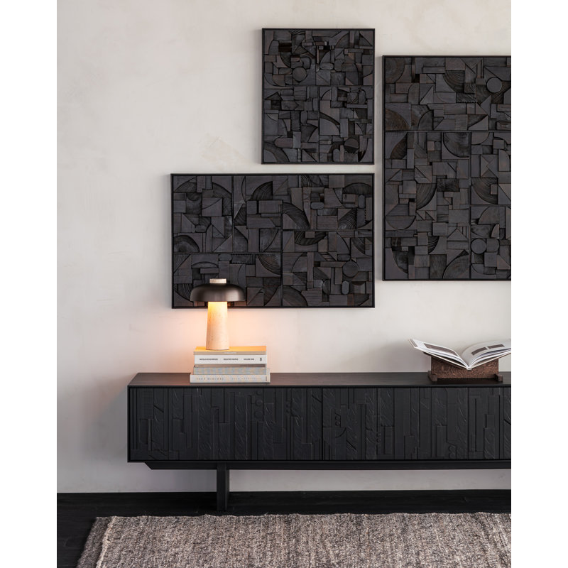 Handmade Solid Wood Wall Decor, Dark Brown