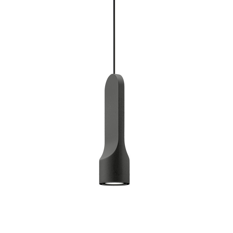 Parga Ceramic Pendant, 8.9'' H x 5.1'' W x 5.1" D, Black, No