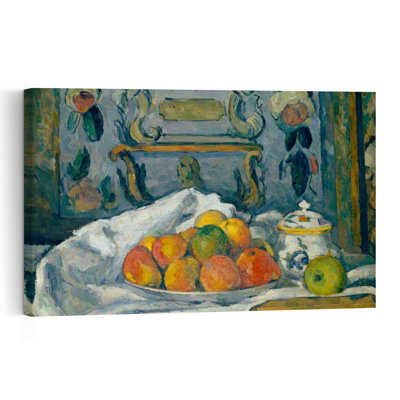 Dish Of Apples, C.1876-77 Impressionist Abstract Contemporary Fruit Wall Art Print by Paul Cezanne - 1 Piece Wrapped Canvas Wall Art