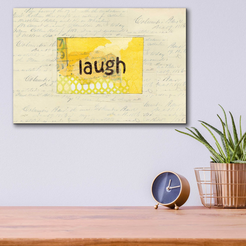 «Laugh Collage» par Courtney Prahl, art mural en verre acrylique, H 12 po x l 16 po x P 0,13 po