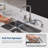 Two-Handle 4-Hole 8" Centerset Kitchen Faucet With Side Sprayer-115353259