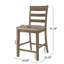 2 tabourets de comptoir rembourrés, brun, dossier, superbe bois d'hévéa, l 22,5 po x P 20 po, H 41,31 po