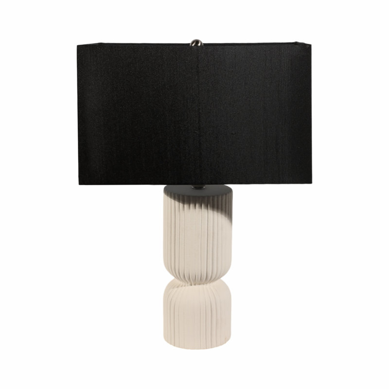 Latitude Run® 22" Fluted Cylinder Table Lamp In Black & White