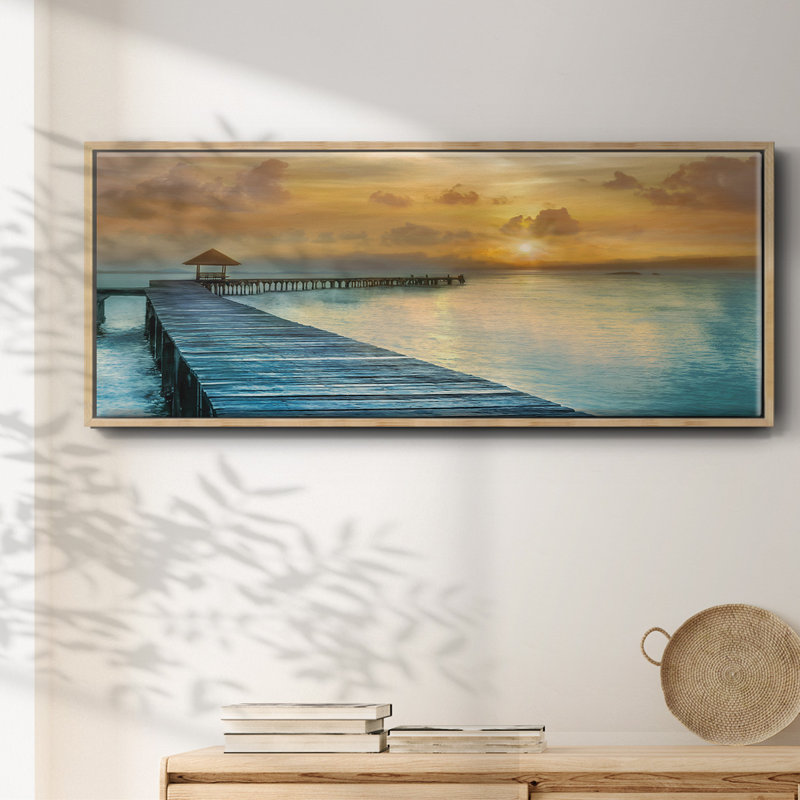 Island Time- Framed Canvas, 20" H x 50" W
