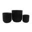 Ensemble de 3 pots à fleurs ronds Elly, résine texturée nervurée, 16,12,9 pouces-112858261