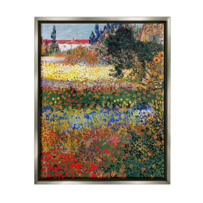 «Flower Garden Van Gogh Vivid», peinture encadrée sur toile flottante par One1000paintings
