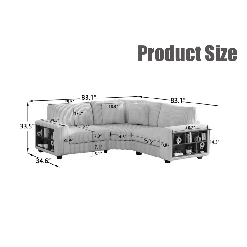 Canapé modulaire à trois places