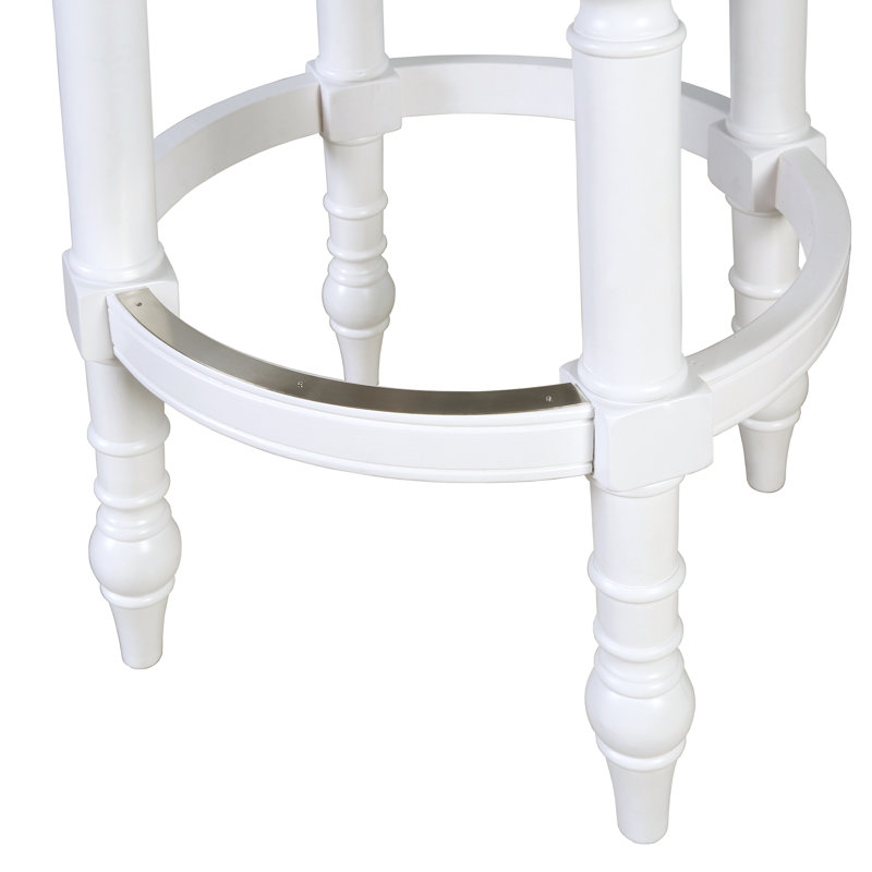 Tabouret pivotant en bois Tino, Blanc campagnard, Tabouret de bar (siège d'une hauteur de 31 po)