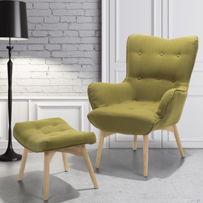 Linda Upholstered Armchair with Footstool
