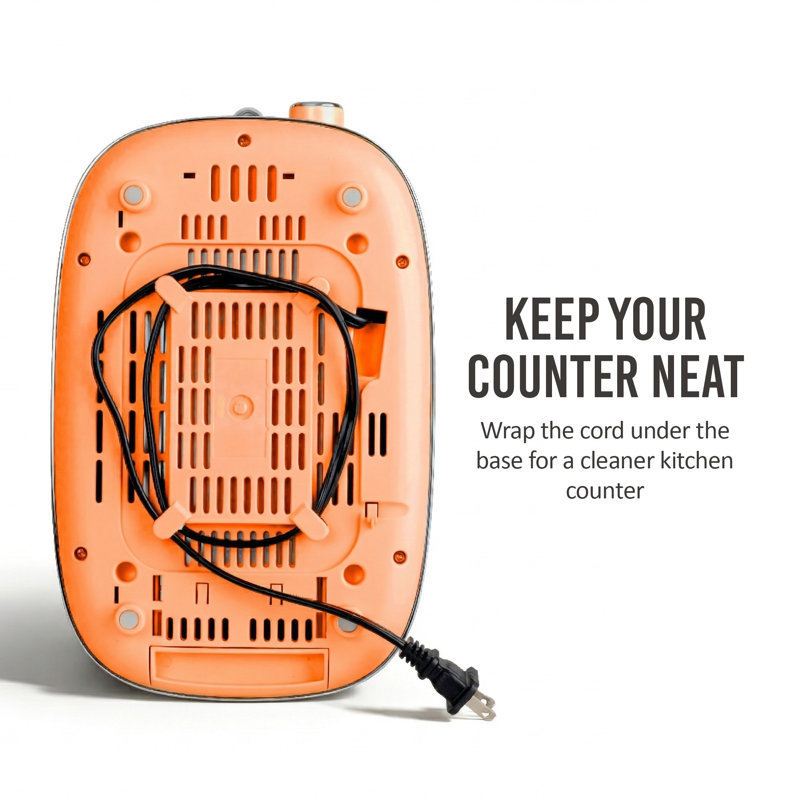 Classic Retro 2-Slice Toaster, Orange, Orange