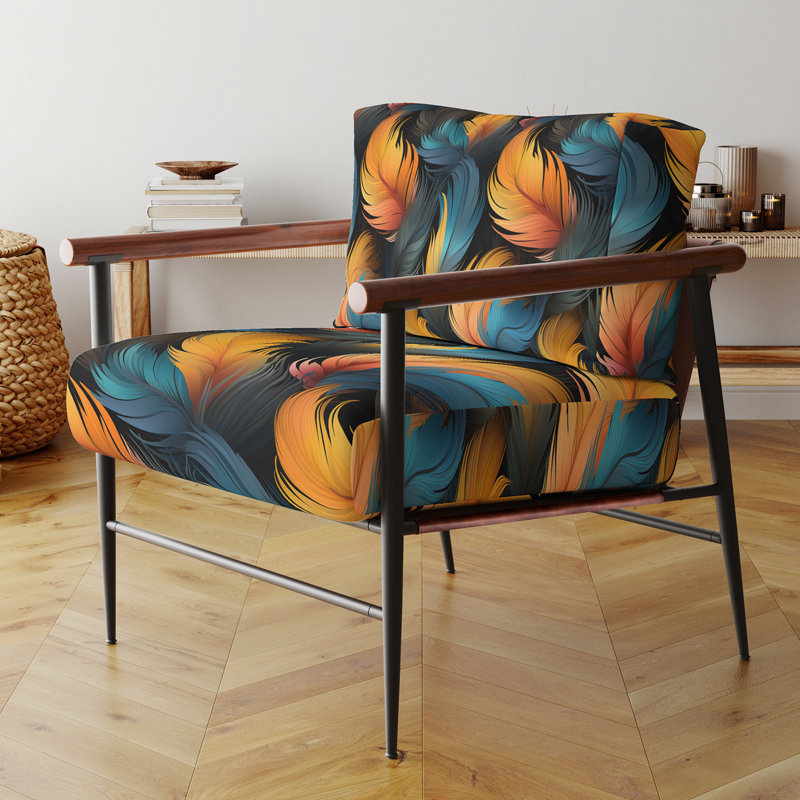 Chaise subtile à motif de fleurs et de motifs rembourrés à motif de feuilles subtiles