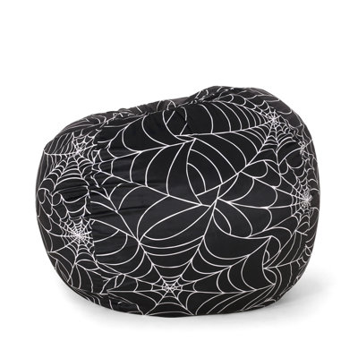 Spiderweb 3 Foot Holloween Bean Bag, Black and White