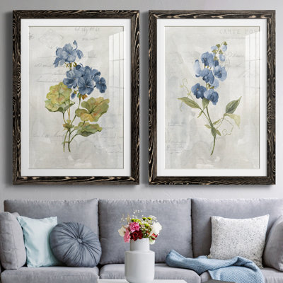 Lin bleu géranium - ensemble de 2 reproductions d'art