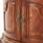 Cortina Traditional Wood & Marble Bedside Chest - Honey Walnut