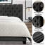 Structure de lit rembourrée en tissu de lin avec tête de lit réglable / style Chesterfield / support à lattes de bois-1312449180-1312449182