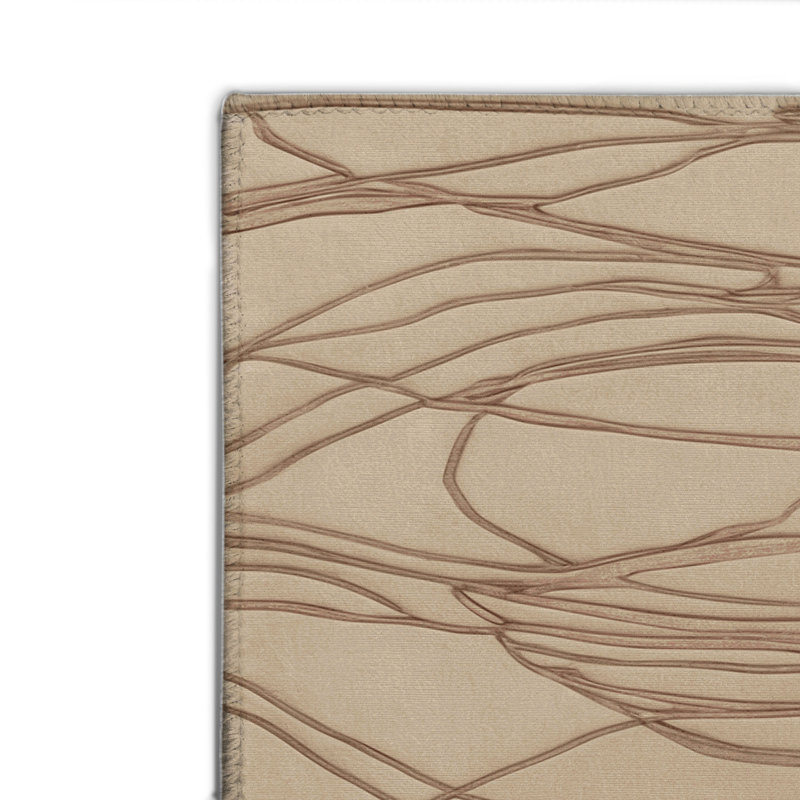 Tapis brun abstrait intérieur et extérieur, Rectangulaire 2 pi x 3 pi