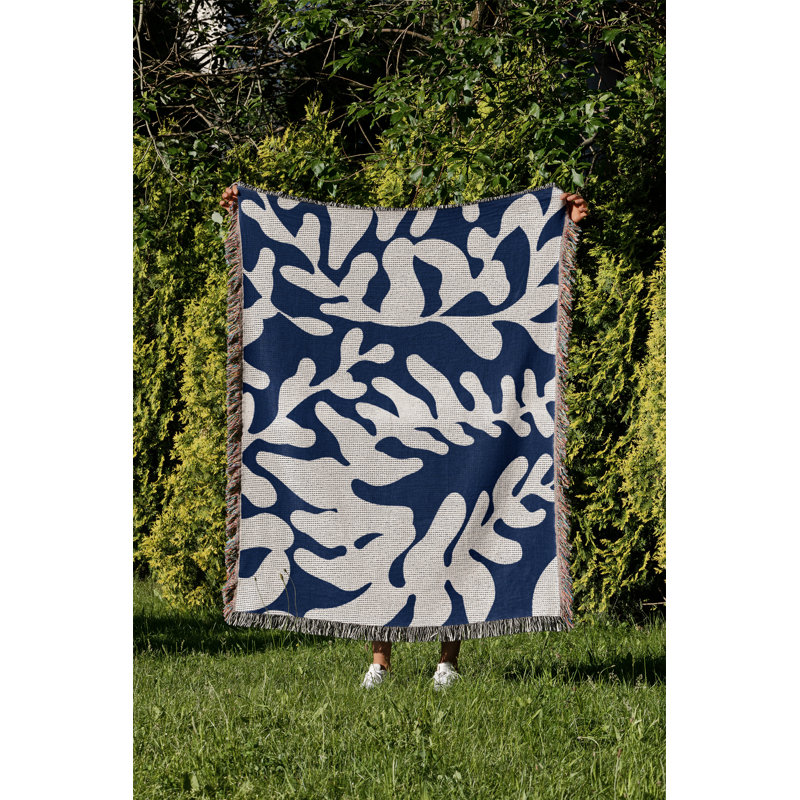 Jeté en coton Booker, 50 x 70, Bleu