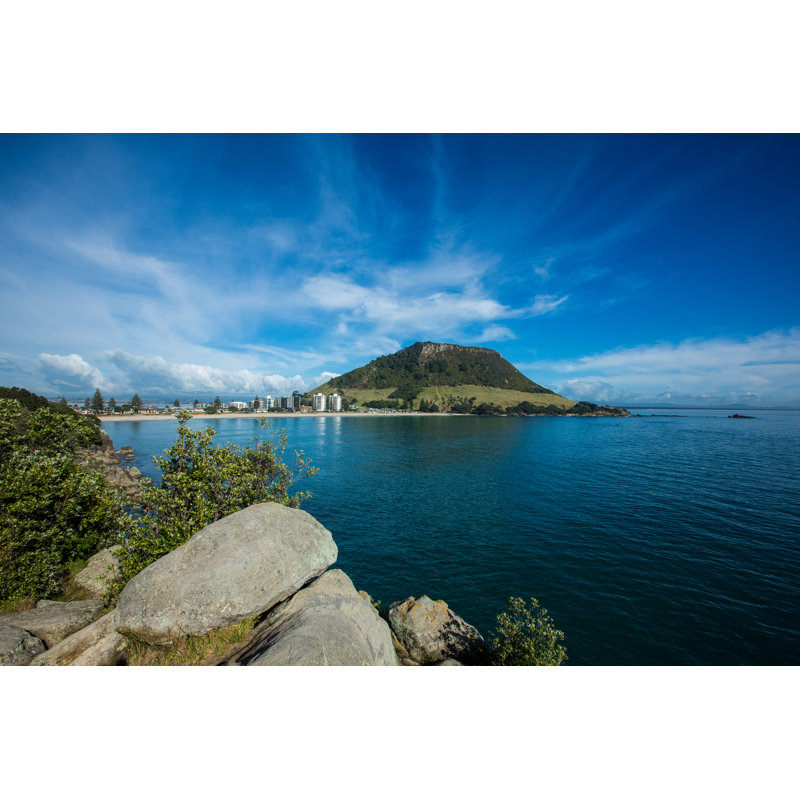 Mount Maunganui Across Beach by Aaron_400d - Wrapped Canvas Print, 81cm H x 122cm W x 3.8cm D