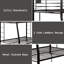 Lit superposé noir sablé, taille double / grand, structure en métal, poids de 121 lb, barrière de sécurité pour lit noir supplémentaire, très grand / grand, hauteur de 65 po, avec foyer et côté