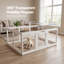  Dog Pen, Transparent Dog Playpen, 153x102x60cm, HDPE Acrylic, White