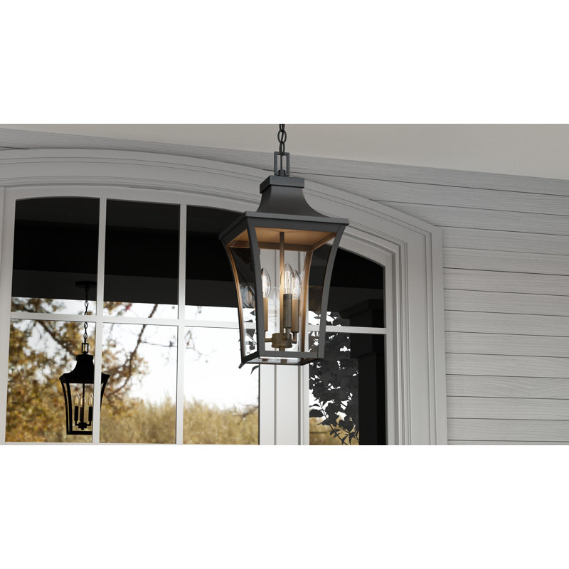 Quentin 4-Light Earth Black Outdoor Hanging Lantern