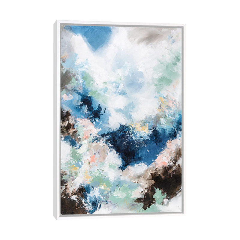 Diving Into The Sky by Cristina Dalla Valentina - Painting on Canvas, 101.6 cm H x 66.04 cm W, White Framed