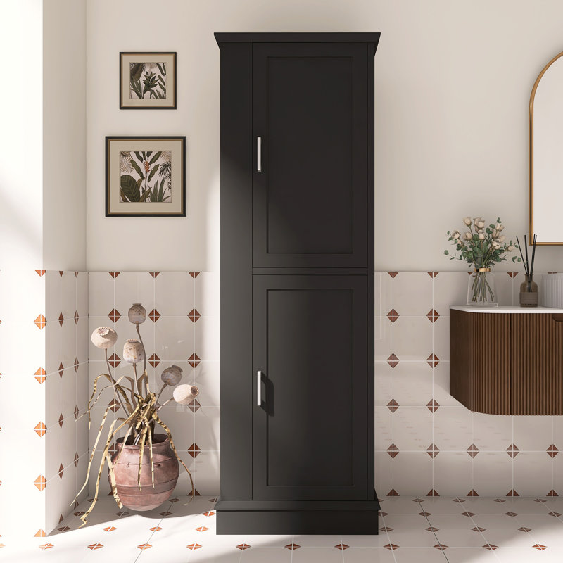 Grande armoire de rangement autoportante Bathroon, Noir