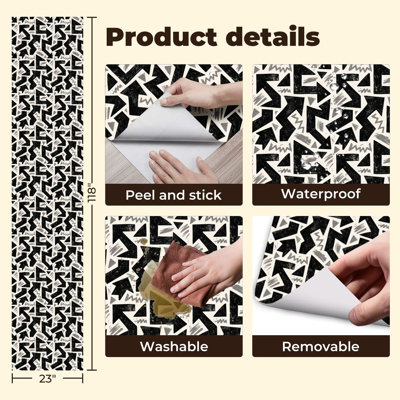 Nappe auto-adhésive adhésive et amovible 24 po x 118 po (60 po x 300 po)