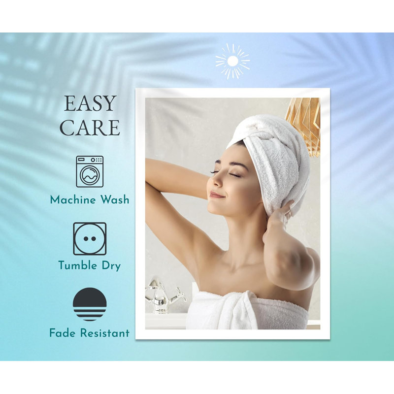 Serviettes de luxe 100% coton - Ensemble de serviettes 6 pièces, très doux et moelleux, serviette à séchage rapide et très absorbant, ensemble de serviettes de bain d'hôtel - 2 serviettes de bain, 2 serviettes à main et 2 débarbouillettes (blanc)
